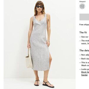 Reformation Allira Linen Dress in Vineyard Stripe Size 2